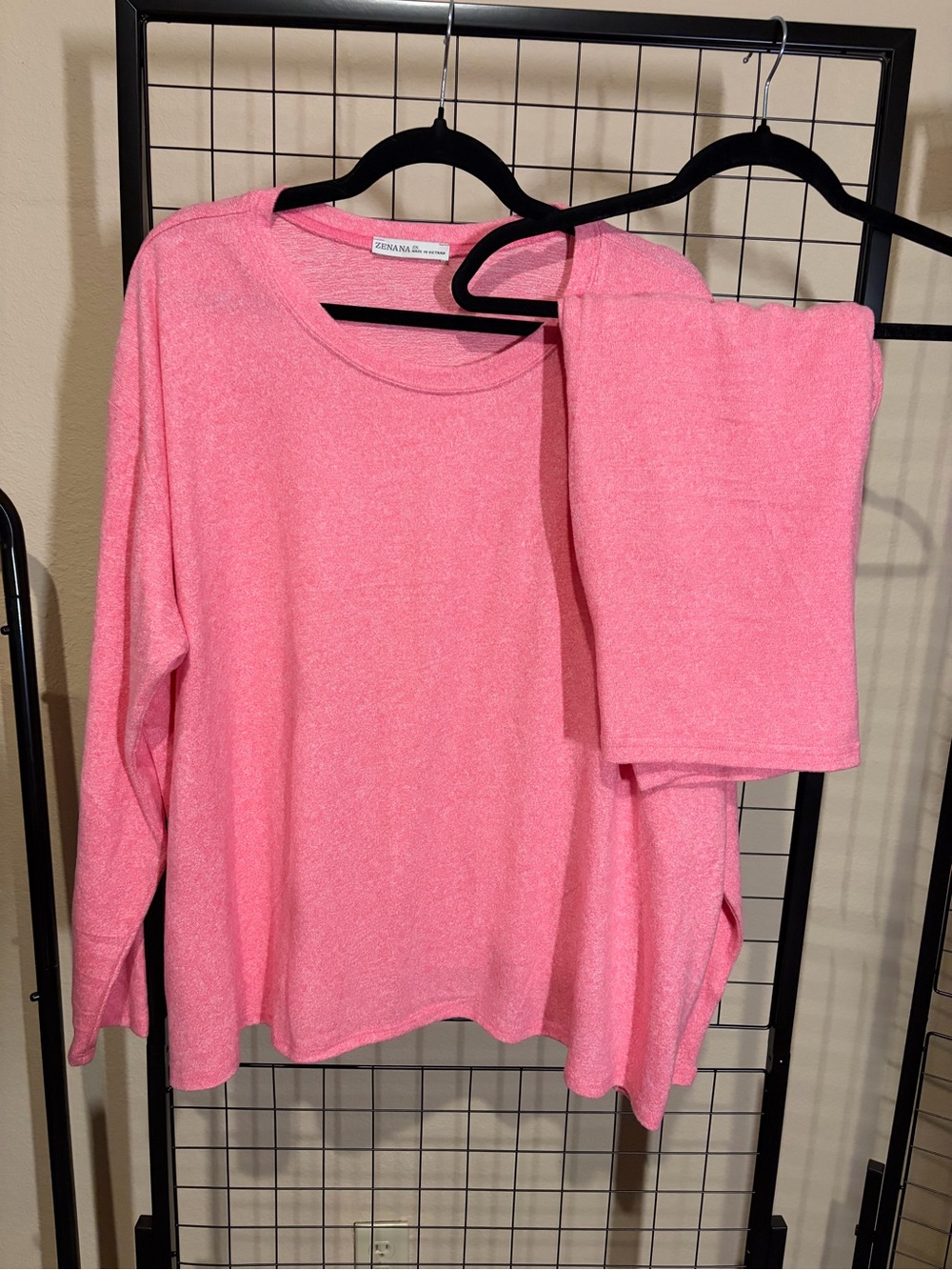 Zenana Soft Pink Knit Top and Shorts Set